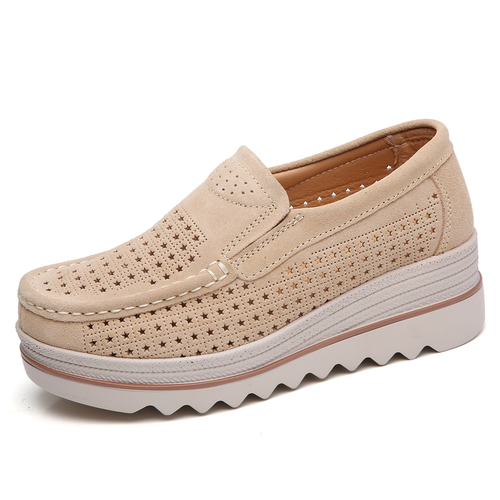 Thumbnail: STQ 2018 Autumn women flats shoes platform sneakers shoes leather suede casual