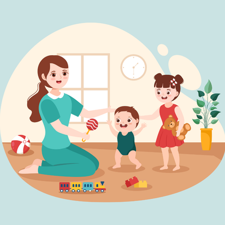 Babysitter with young kids