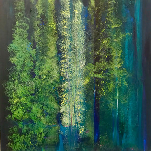 Fiona Lane Art Tall trees and tiny pink