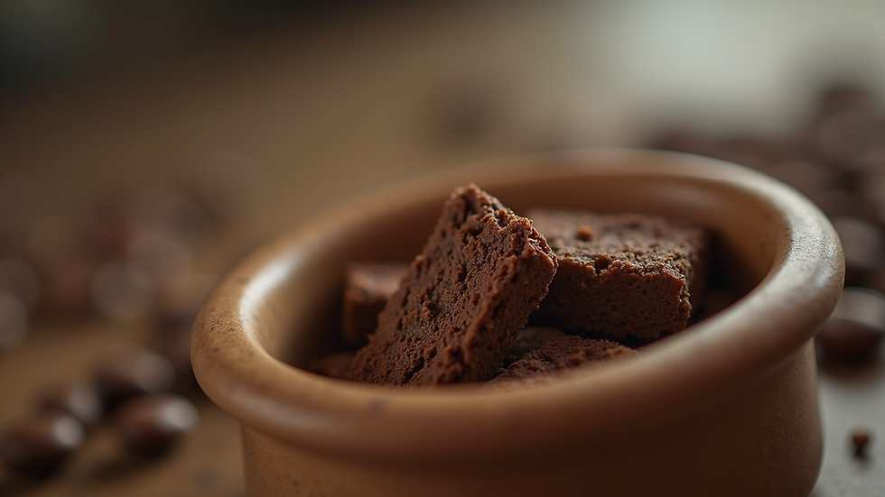 Close-up van verse koffiebonen in een houten lepel