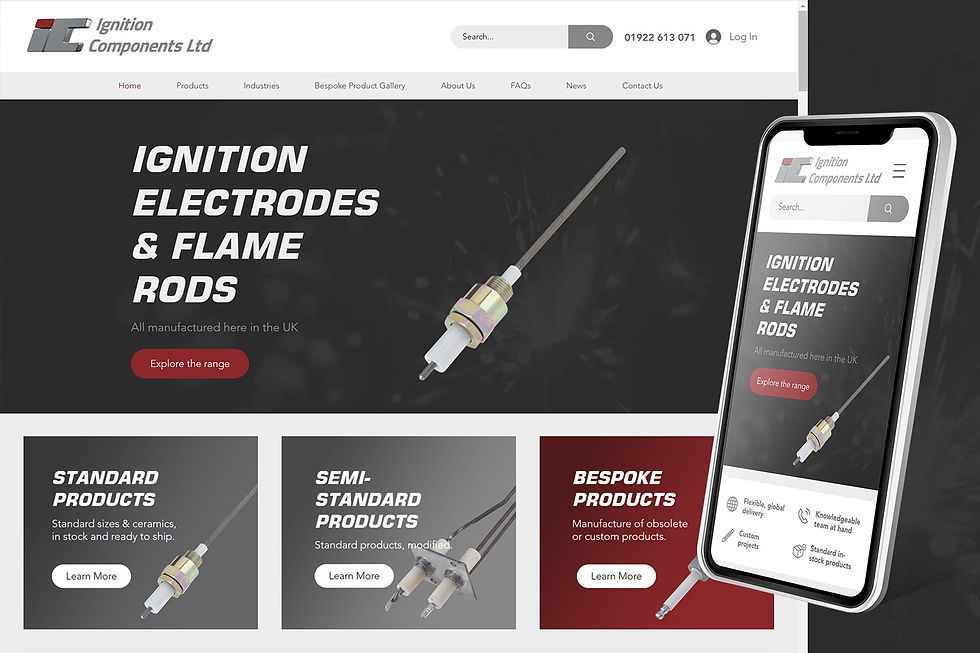 Screenshot of new website and mobile view