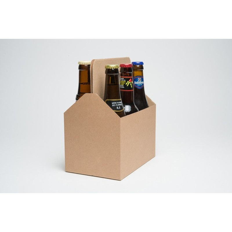 Thumbnail: PACK BASKET HANDLES ECRU FOR 6 BEERS 6X33 CL