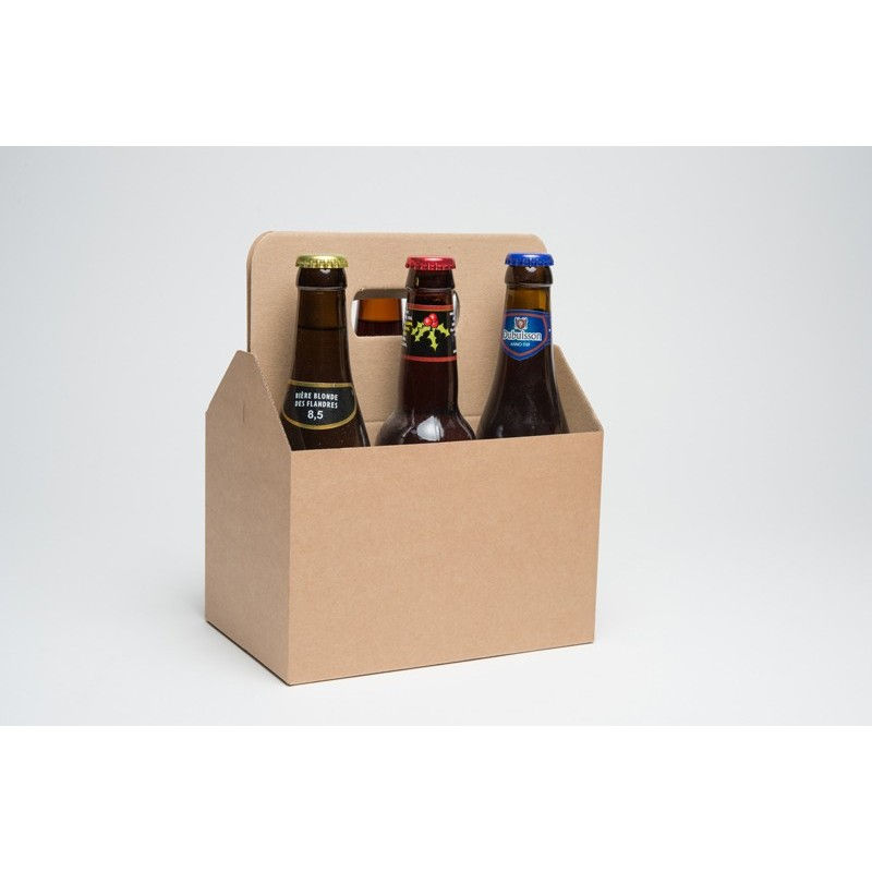 Thumbnail: PACK BASKET HANDLES ECRU FOR 6 BEERS 6X33 CL