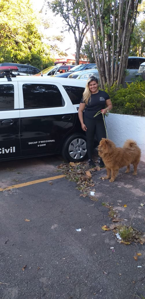 Jayane e nossa cão Policial Mel na 9DDM anexa ao 87 DP Pirituba