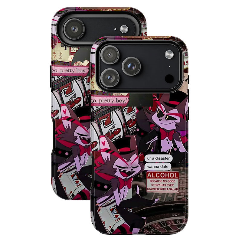 Thumbnail: A size comparison showcase featuring two different dimensions of the Las Vegas casino collage case to demonstrate pattern sca