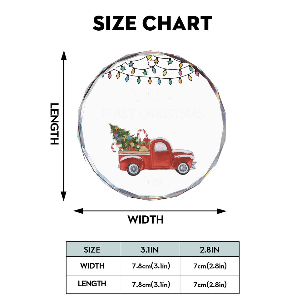 Thumbnail: Hand holding custom baby first Christmas crystal ornament