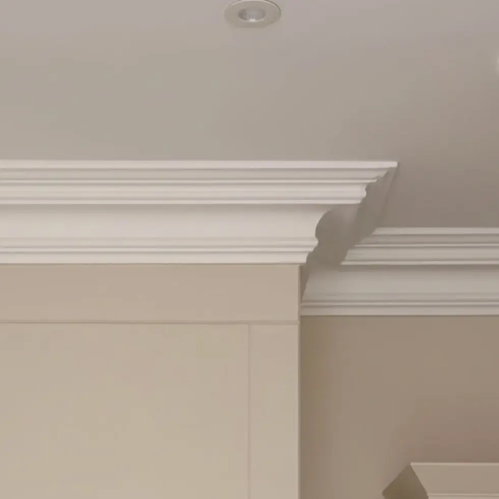 130mm Swan Neck Plaster Cornice installed on a ceiling corner