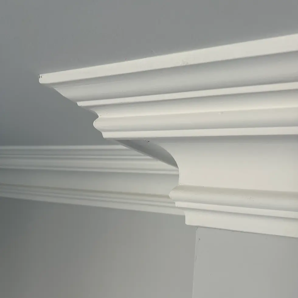 Swan Neck Plaster Coving installed on a ceiling corner