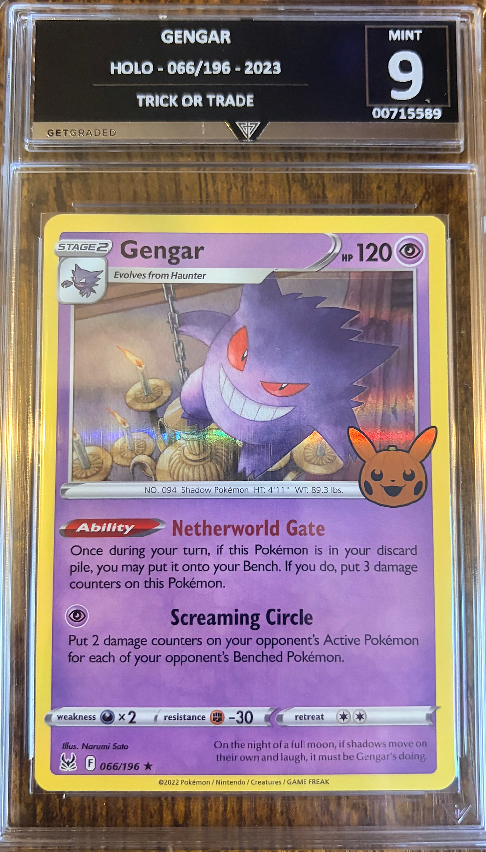Thumbnail: Gengar 066/196 – Trick or Trade – Get Graded 9