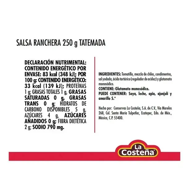 Miniatura: Salsa Ranchera 250g. La Costeña
