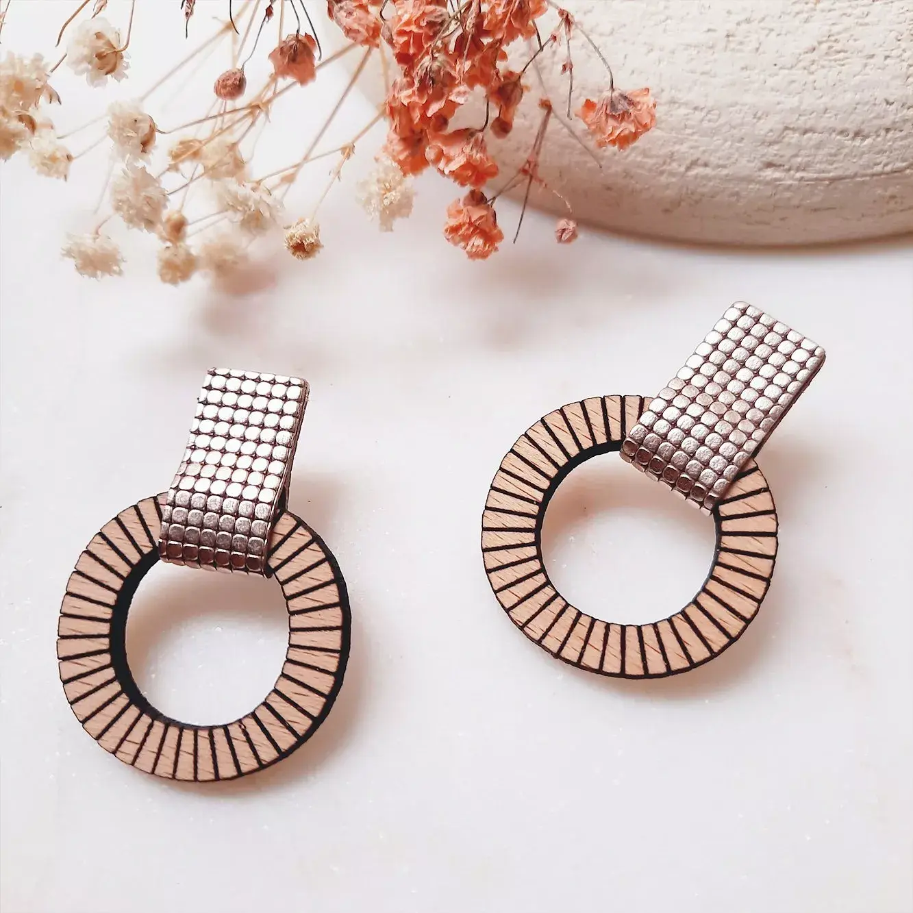 Boucles d'oreilles LOLLIPOPS - rose métallique