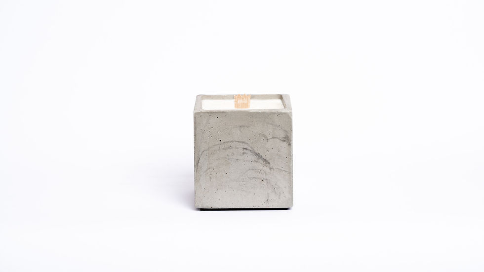 Bougie cube en béton - gris
