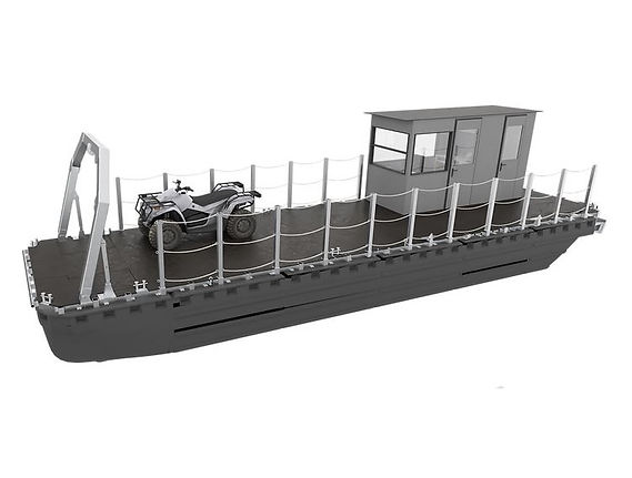 ROBO-TECH - is a series of technical boats that facilitate work in all conditions. It is a unit that offers a wide range of possibilities. It can be freely modified to suit your needs by changing the size of the building or the equipment of the working deck. Depending on the purpose, you can choose a unit with a utility module or sanitary facilities. The technical boat has a large working deck that can be used, for example, for: transport of vehicles, technical work with the boom, transport of goods and modernization works on shipping waterways.