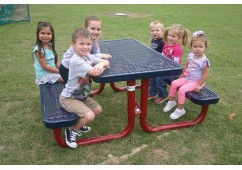 Thumbnail: Rectangular Portable Picnic Table with Diamond Pattern