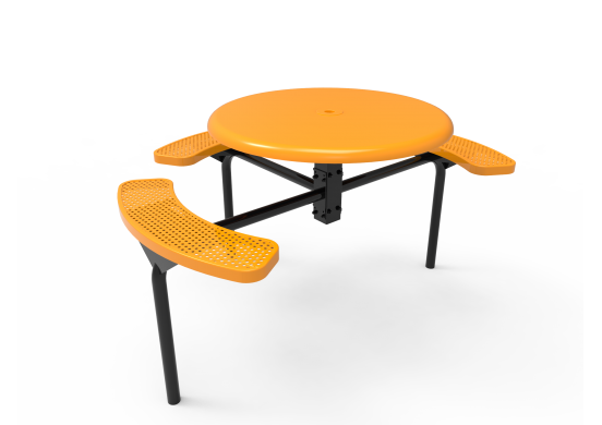 Thumbnail: Solid Top Round Nexus Pedestal Table w/Perforated Steel