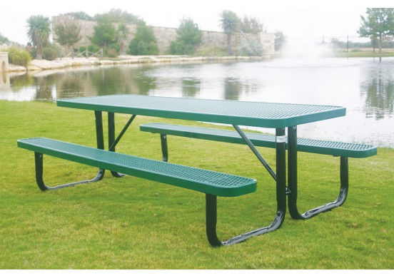 Thumbnail: Rectangular Portable Picnic Table with Diamond Pattern