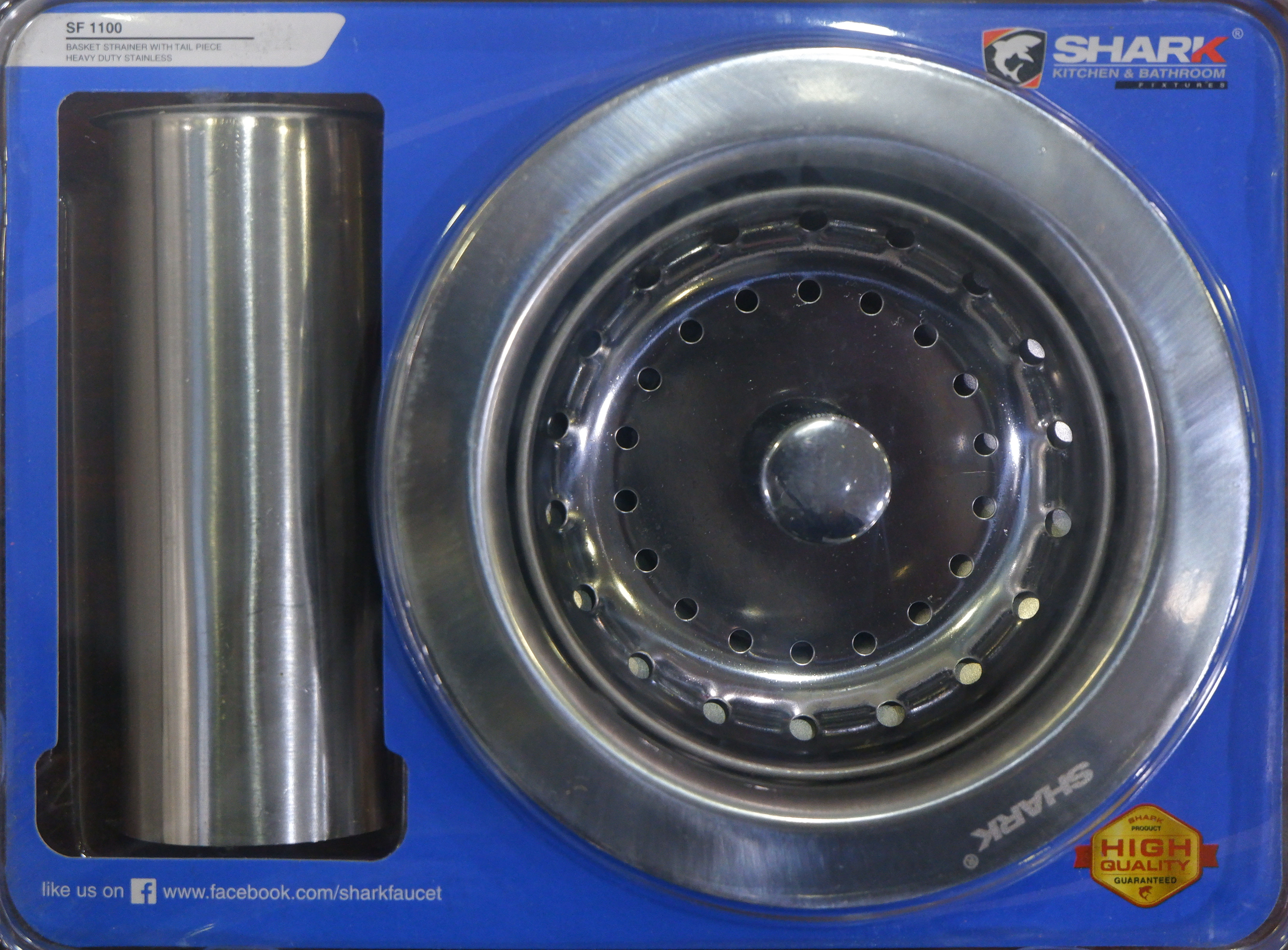 SF1100 BASKET STRAINER W/ TAILPIECE HD SS