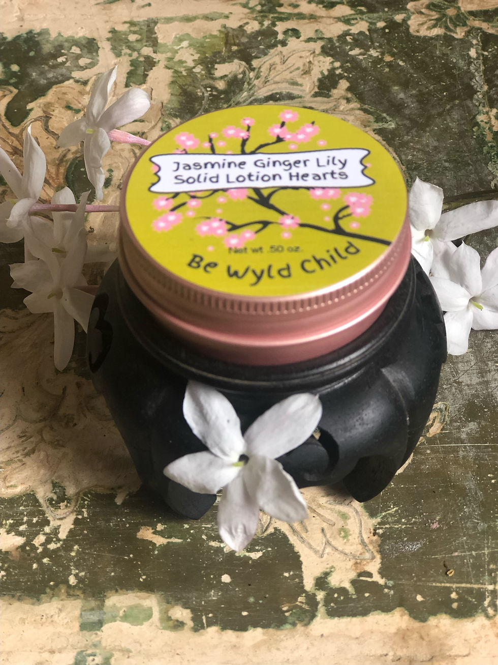 Thumbnail: Jasmine Ginger Lily Solid Lotion Tiny Hearts in a Tin I Mother's Day