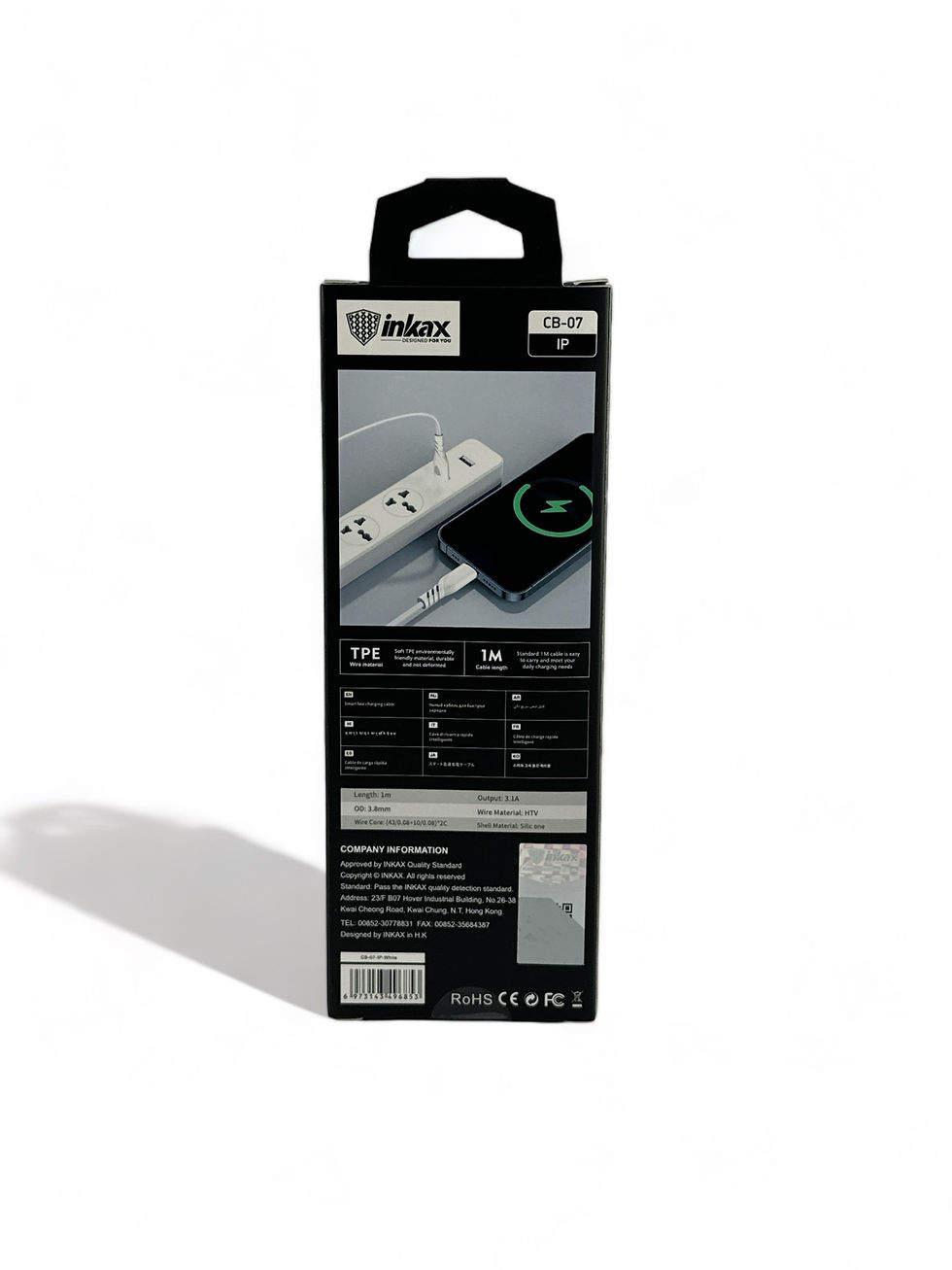 Thumbnail: INKAX CHARGING CABLE CB-07-IP-WHITE