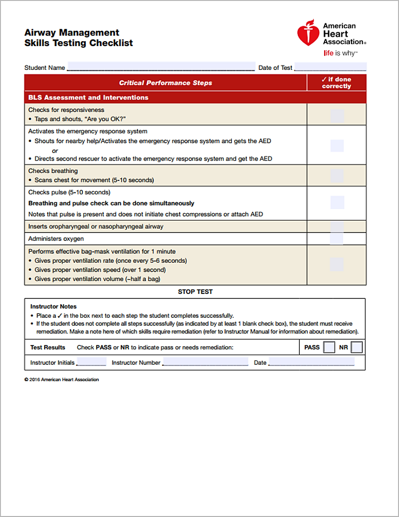 Aha Acls Algorithms Amp Test Cheklists