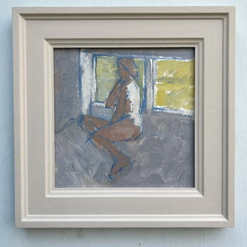 Nude by window oil painting