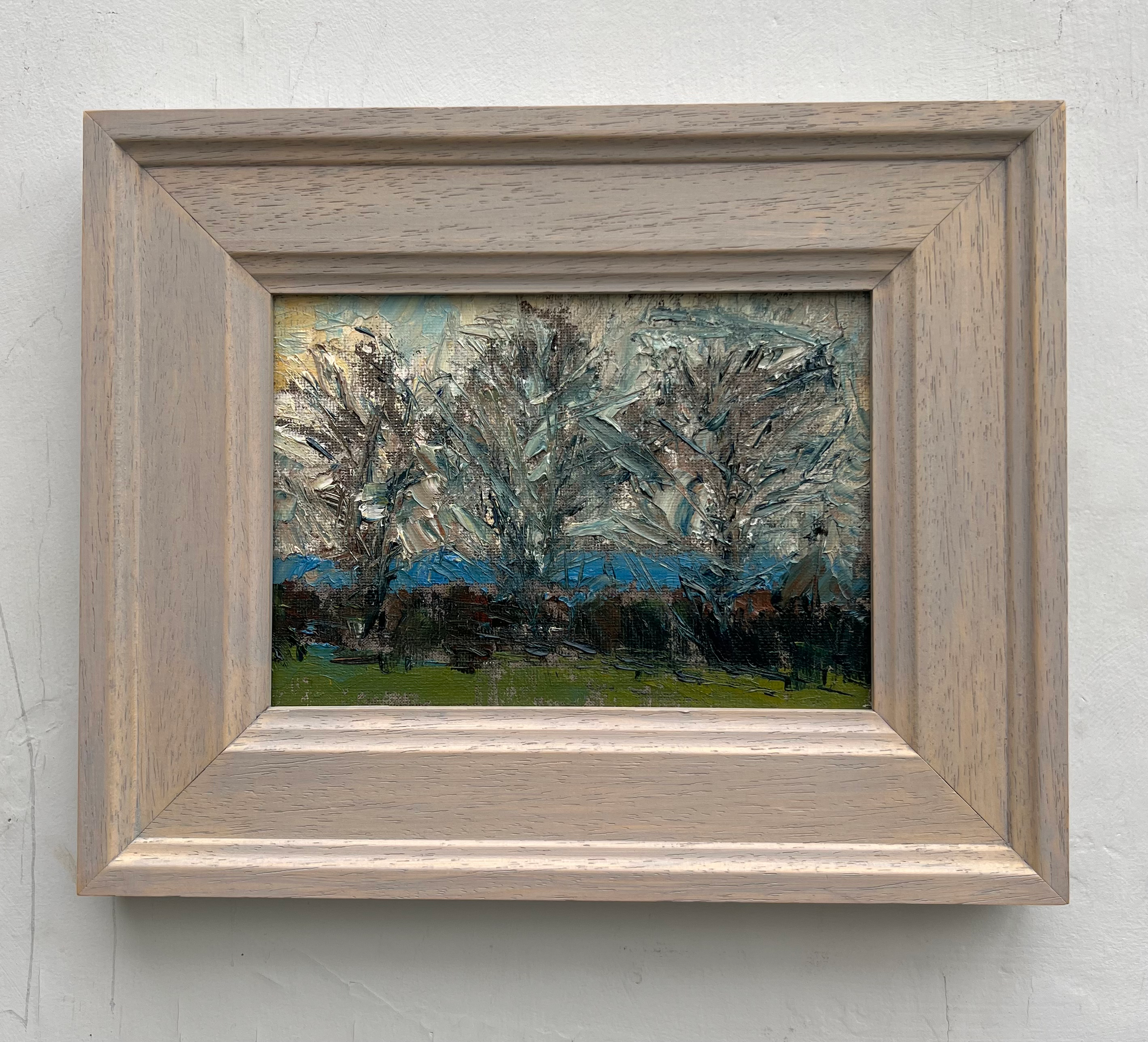 Three Winter Oak Trees at Dawn