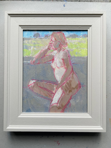 Sunlit nude oil painting