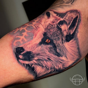 Black and Grey Wolf Tattoo Brandom Jacksonville Tattoo Artist