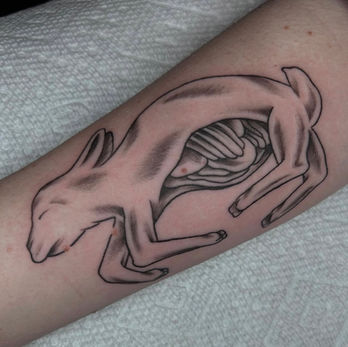 Blackwork Lamb tattoo