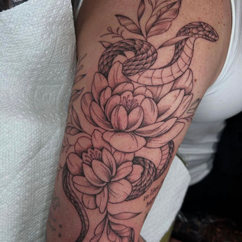 Fine Line Snake Tattoo  Cassie Jacksonville Tattoo Artist