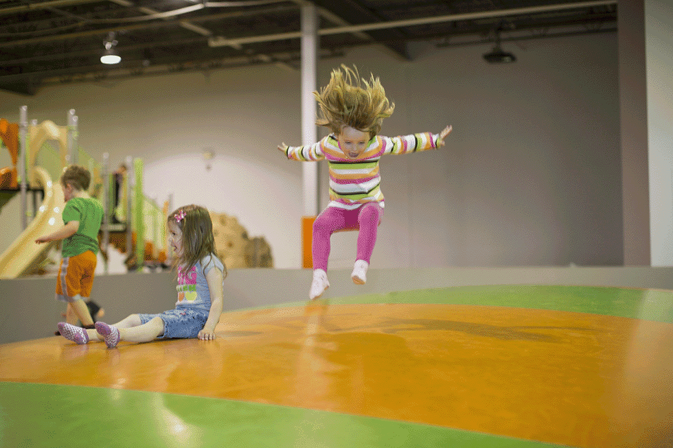 Jumping for joy