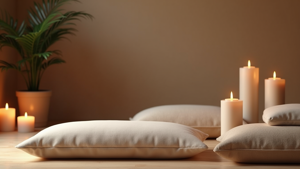 Close-up view of a tranquil meditation space