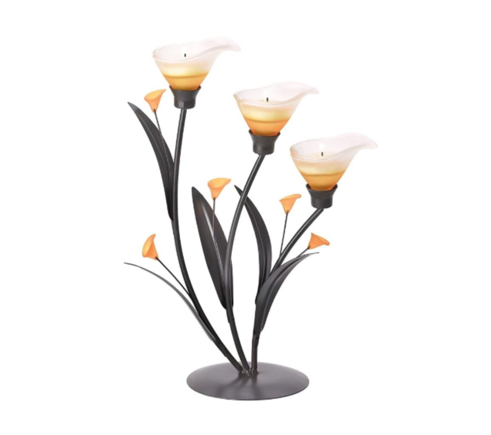 Amber Lilies Decorative Tealight Holder. SKU #VGCN-404.