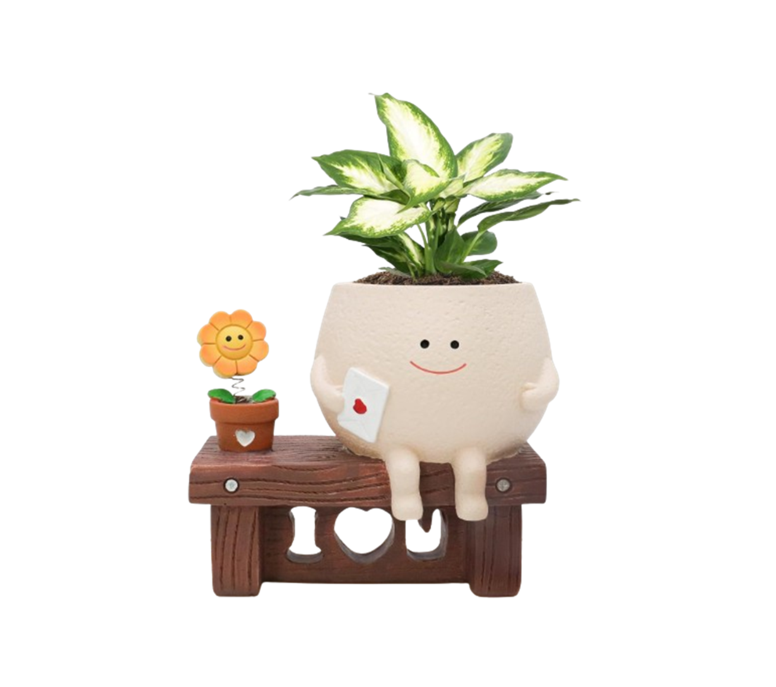 Smiley Face Planter Pot in front view.