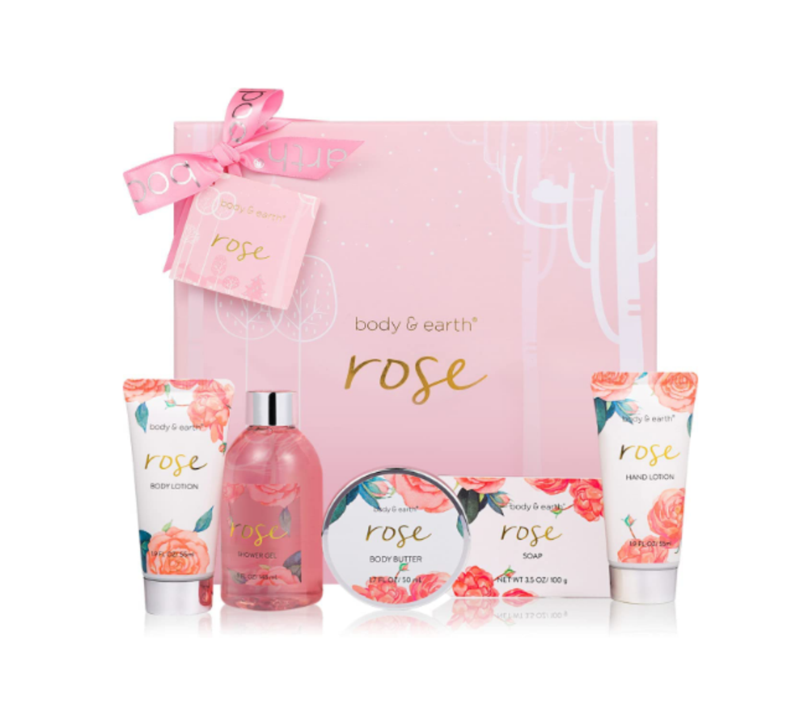 Rose Self-Care Kit Gift Box and 5 Pieces. SKU #SSG-746.