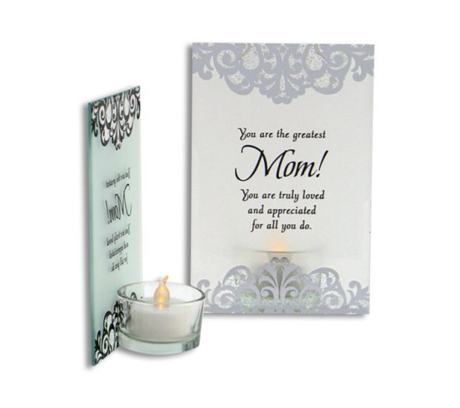 Beveled Glass Tealight Holder Set for Mom