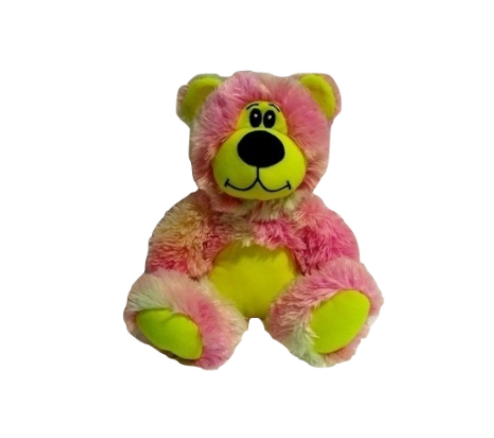 Miniatura: Plush Calypso Color Bear in Neon Lime Pink.