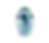 Hand Blown Glass Jellyfish Paperweight with blue and green details SKU: #VGSO-815.