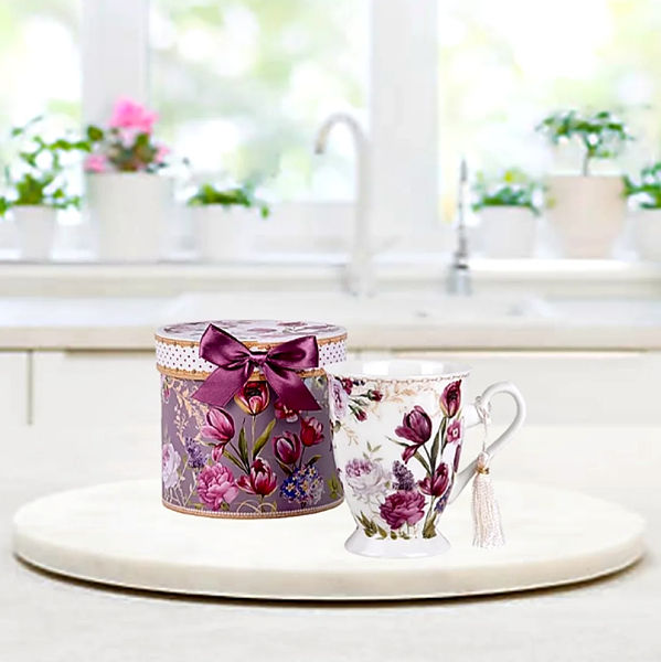 Bone China Coffee Teacup Gifts - Tulips