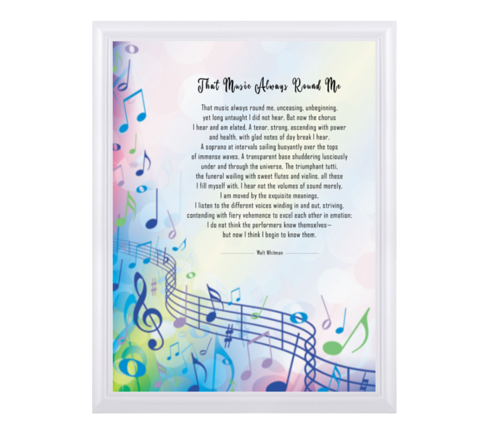 That Music Always Round Me Poetry Wall Hanging. SKU #EXPWH-11.
