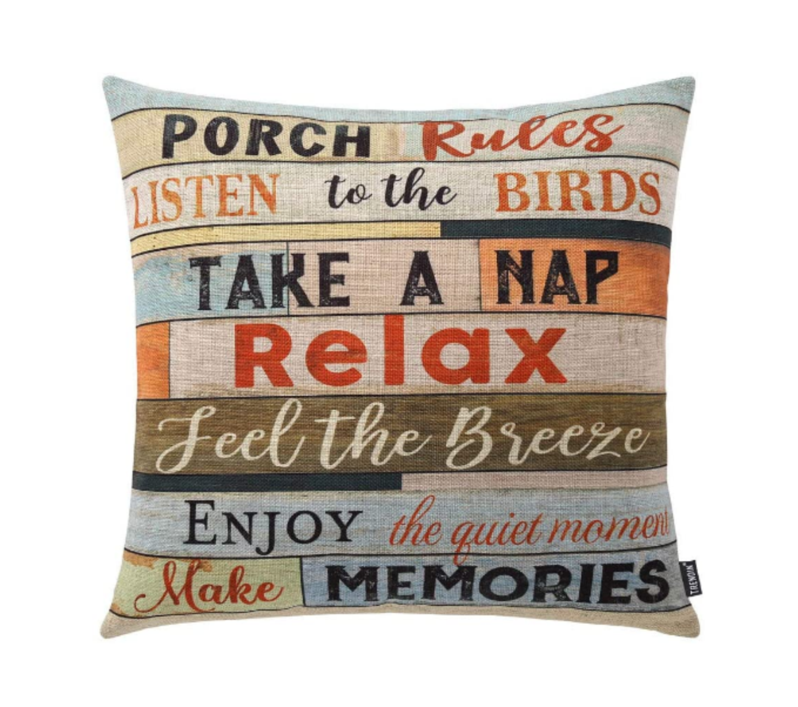 Porch Rules Typography Throw Pillow Cover. SKU #VGPC-21-PO.