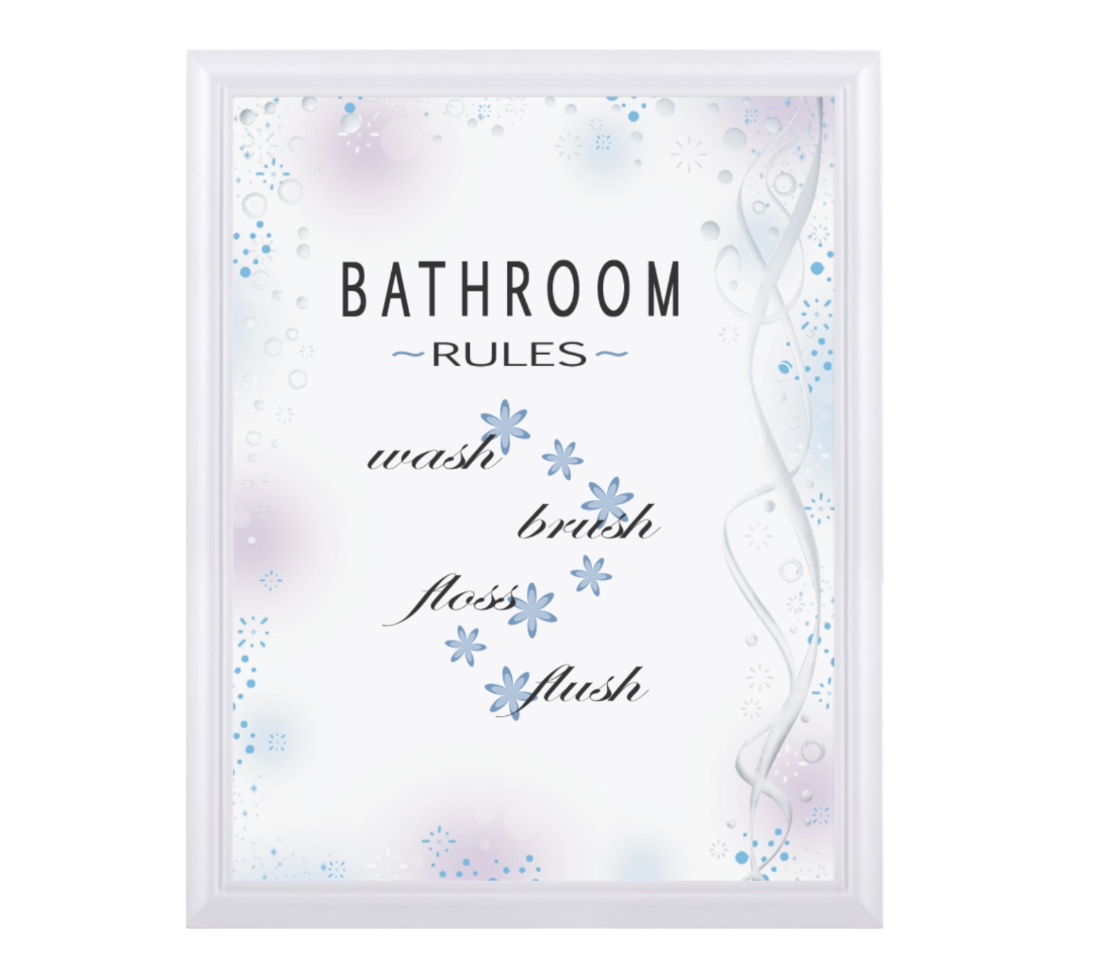 Bathroom Rules Sign Framed Print
