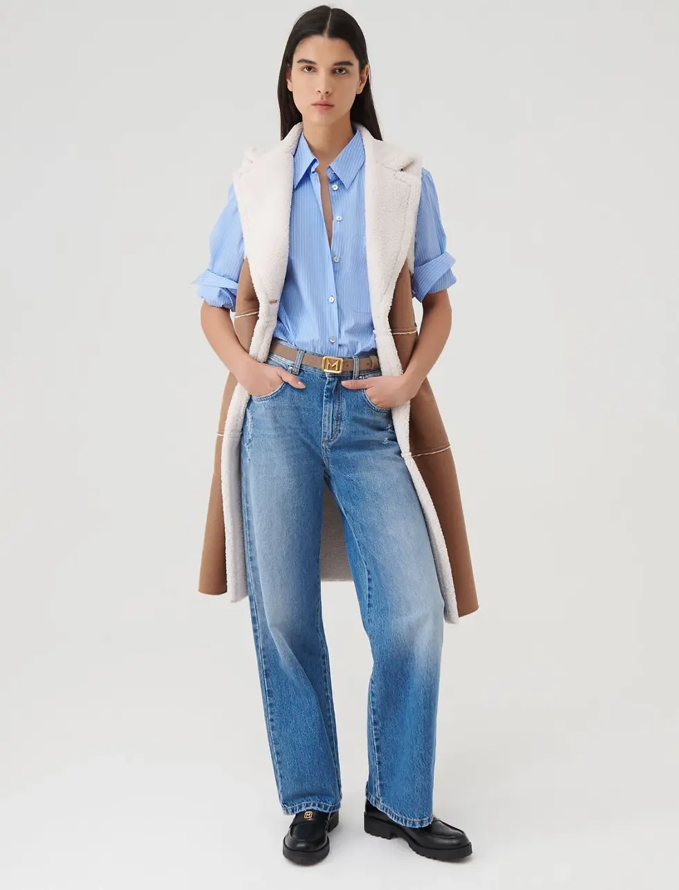 Marella Faux Fur Gilet Coat