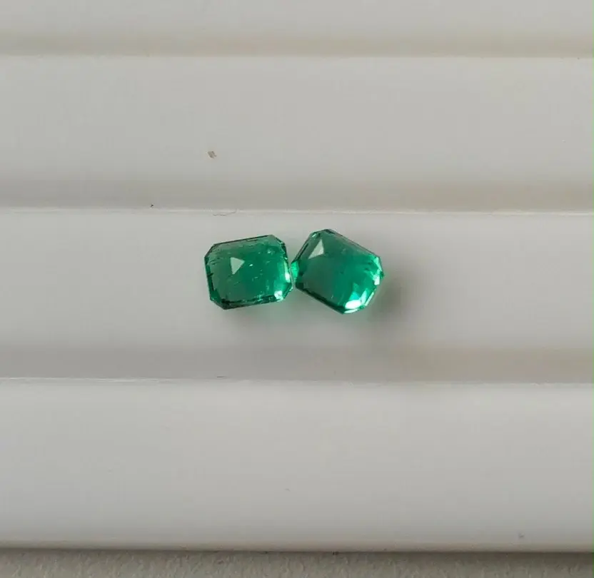 Thumbnail: Natural Afghan Emerald Pair – Octagon Cut 1.77 Ct Each