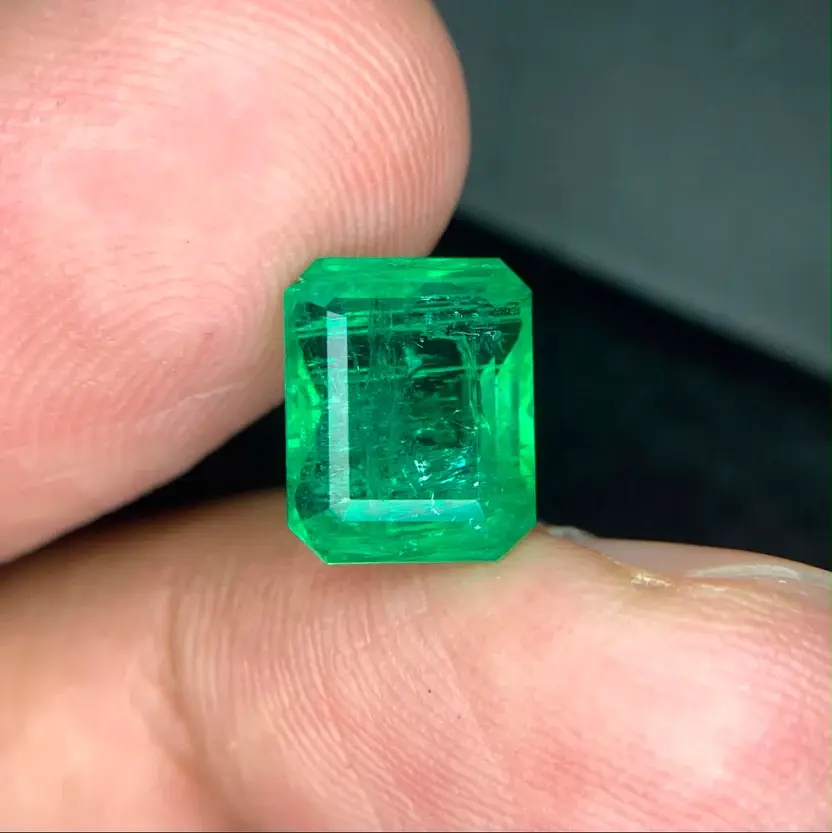 Thumbnail: 4.38 Ct Natural Afghan Emerald IGI Certified Emerald Cut Loose Gemstone