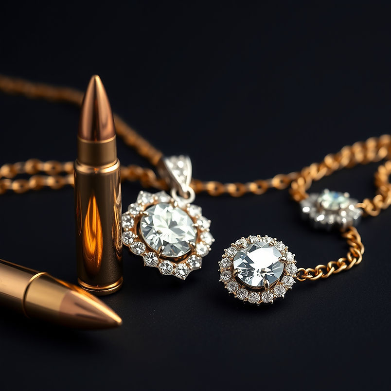 Gold, Silver, Diamond Jewelry and bullets.jpg