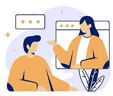 two people communicating online