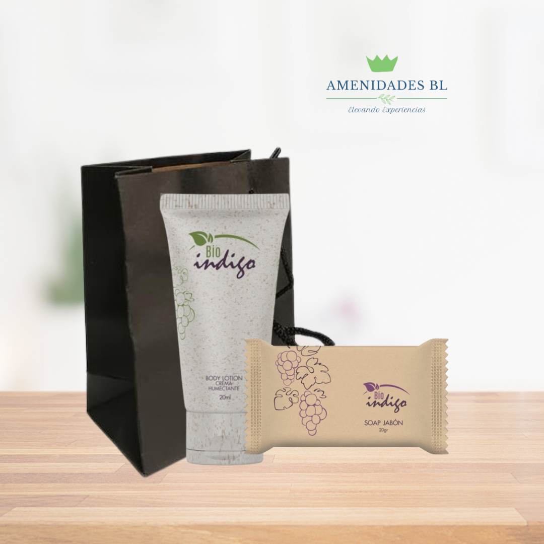 20 Regalos Bio Indigo: Incluye 1 Crema humectante + 1 Jabón.