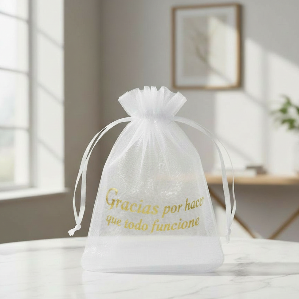 Miniatura: bolsita organza personalizada regalo corporativo gracias por hacer que todo funcione
