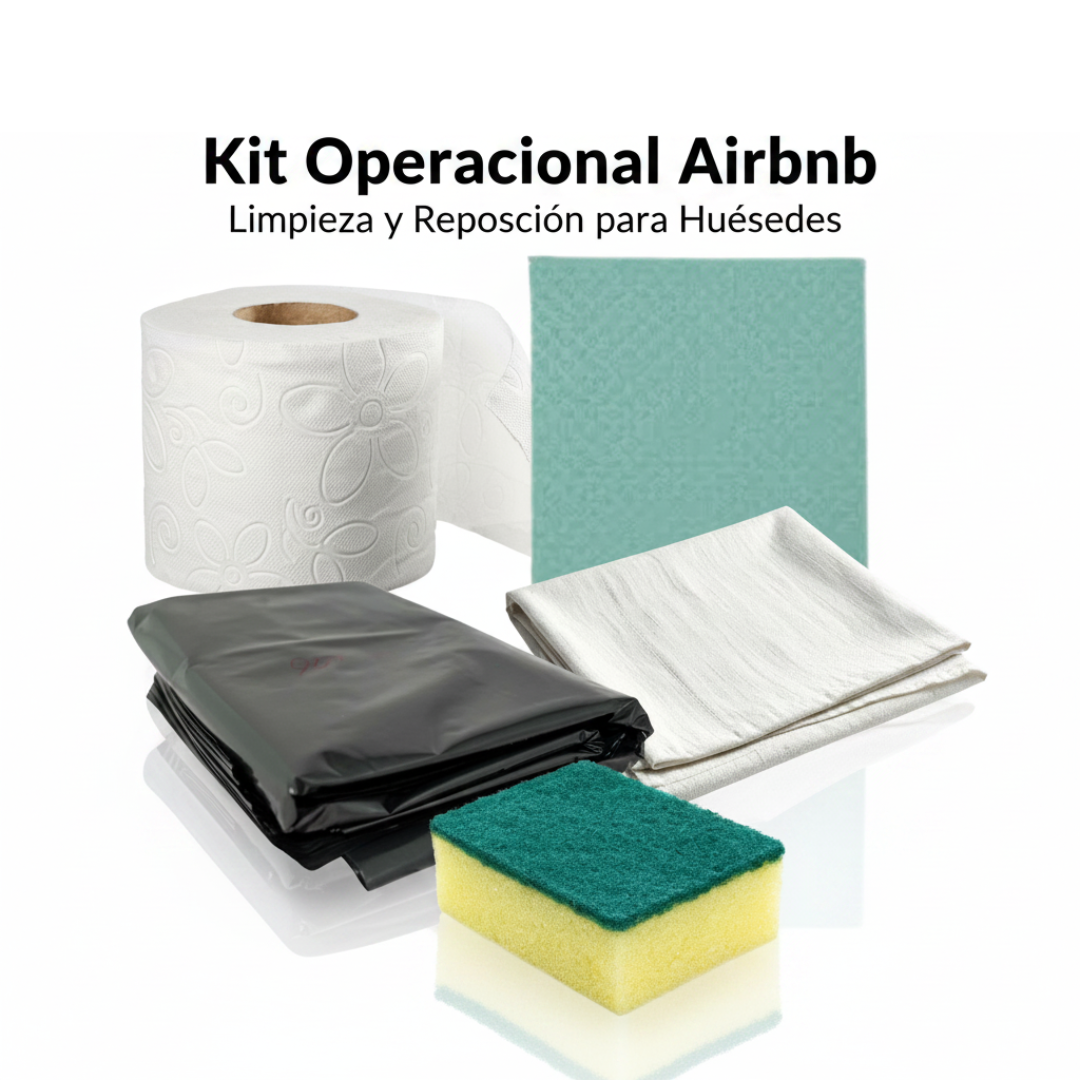 Kit operacional Airbnb para limpieza y reposición de huéspedes en alojamiento turístico